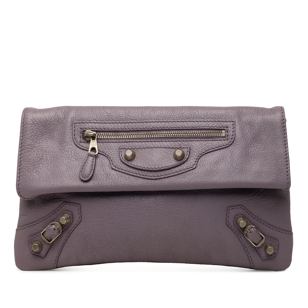 Pre-Loved Balenciaga Goatskin Motocross Giant 12 Envelope Clutch